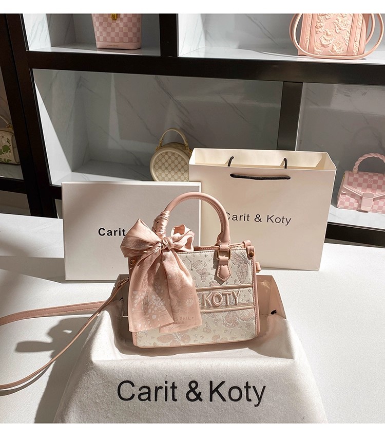 Embroidery Texture - Borsa tote casual con ricamo di