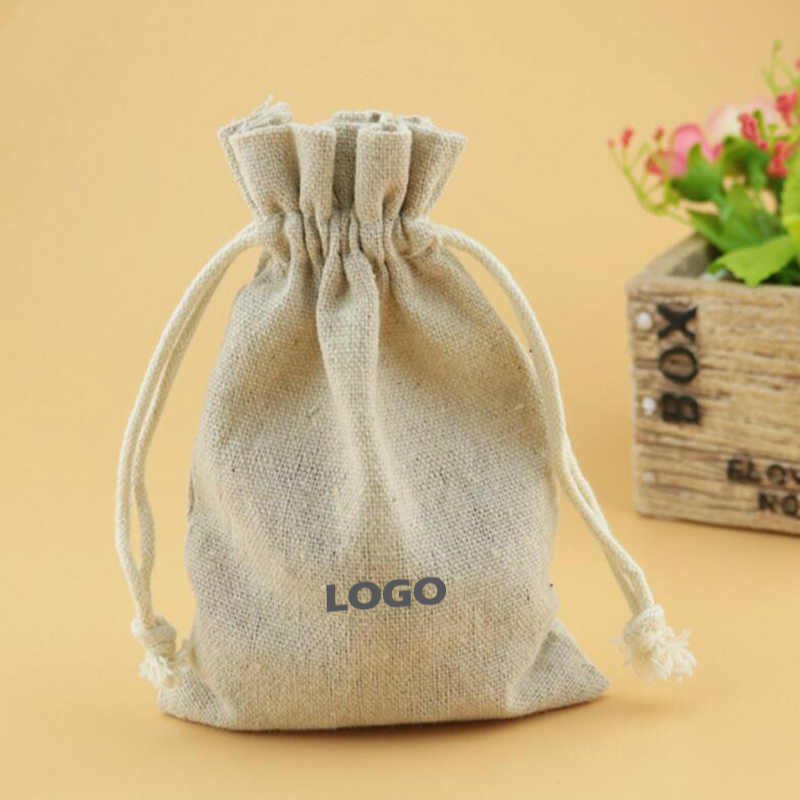 Linen Fabric Natural - 50 sacchetti di lino con coulisse