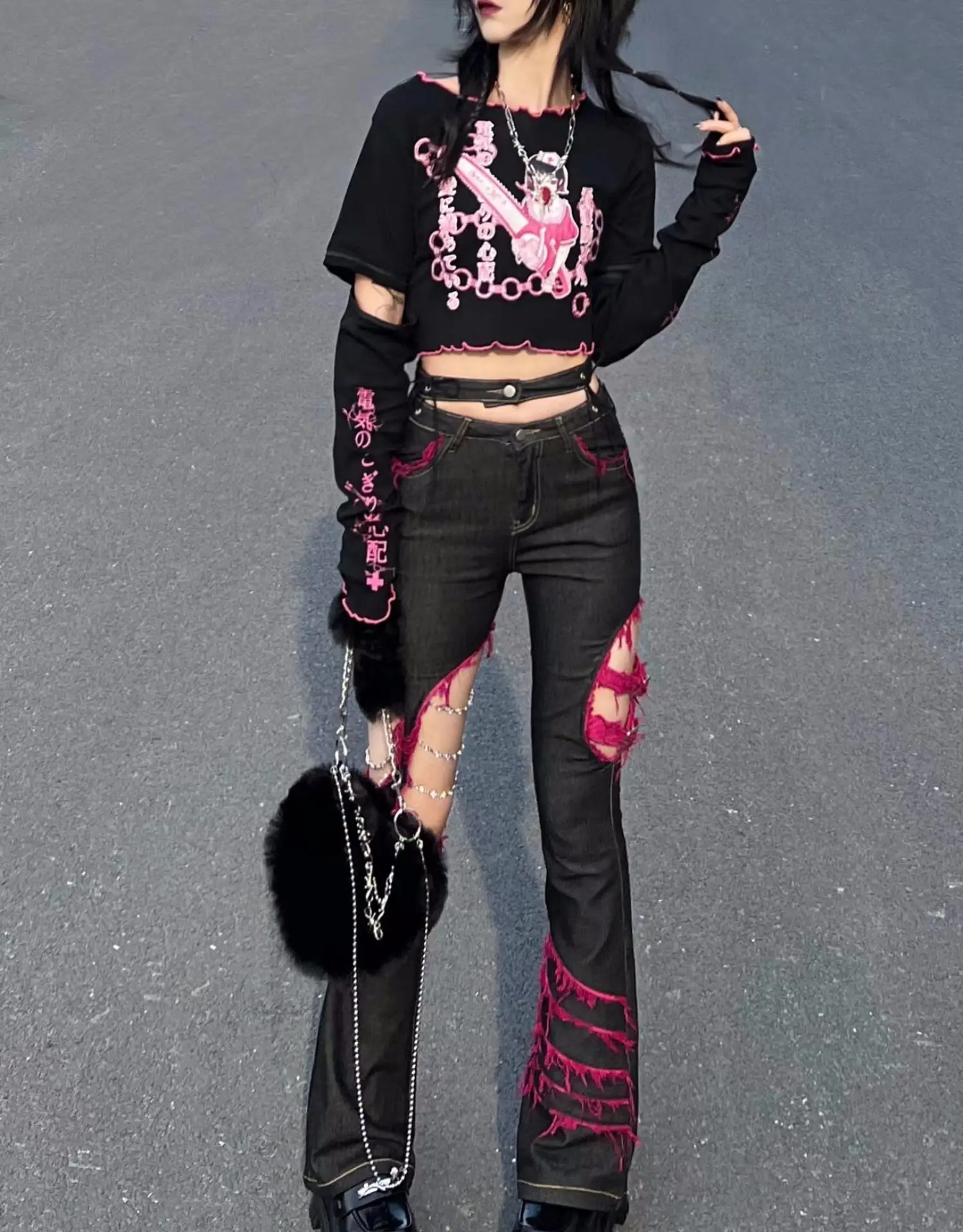 Jeans neri ragazza Punk giappo - Embroidery Jeans Sakura recensione e prezzo